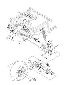 Rear Axle Diagram and Parts List for 465 4X4-EFI-1H030Z-1G192Z-37BMD710 Cub Cadet Lawn Tractor Accessories